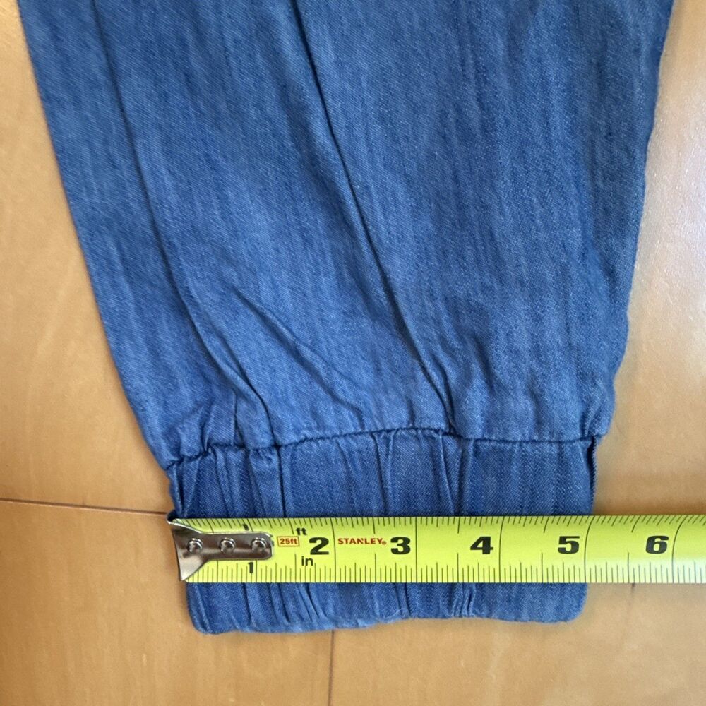 Blue lightweight Cotton Jogger Pants Drawstring Elastic Waist Pockets M - Picture 8 of 10